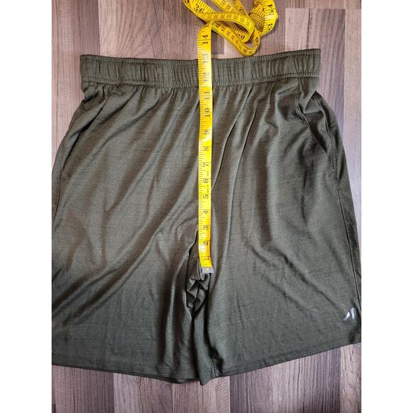 Mens Active Stretch Quick Dry Olive Green 9 Inch Inseam Workout Basketball Short - Picture 5 of 6